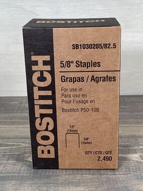 Bostitch SB1030205/82.5 5/8" SB103020 Staples for P51-10B, 2,490 Staples/Box